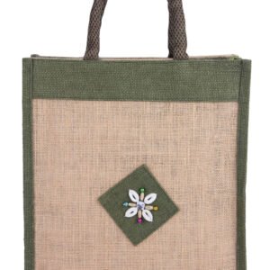 Jute Tote Bag with Kadi Patch Embroidery | Manufacturer & Exporter in India & Worldwide