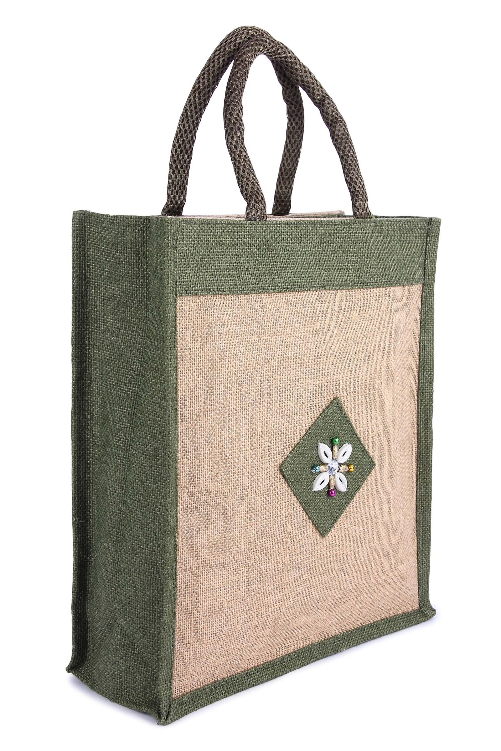Jute Tote Bag with Kadi Patch Embroidery | Manufacturer & Exporter in India & Worldwide