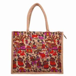 Kalamkari Designer Jute Bag