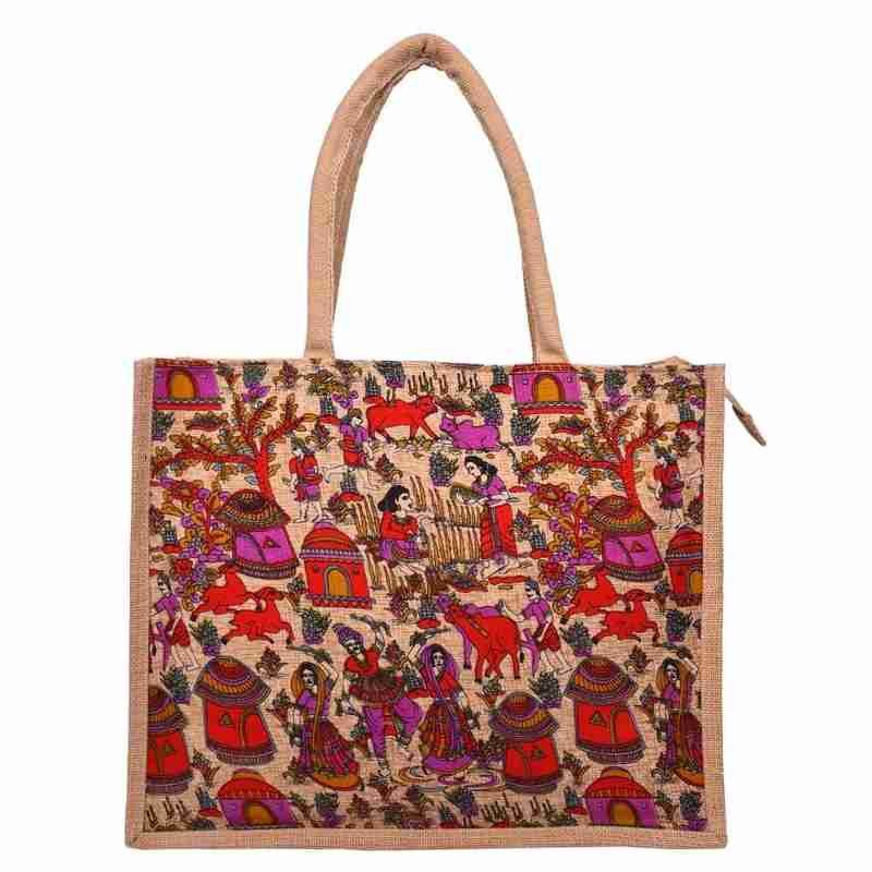 Kalamkari Designer Jute Bag
