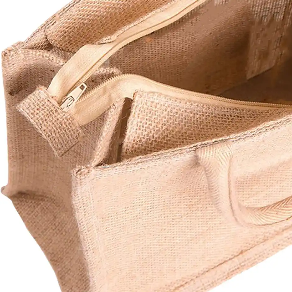 Manufacturer & Supplier in India & Worldwide Awaiting product image Jute Eco Friendly Shopping Bag with Zip | Manufacturer & Supplier in India & Worldwide