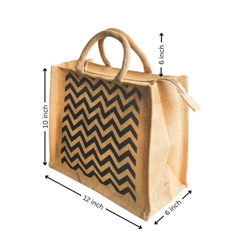 Printed Jute Regular Lunchbag